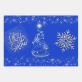 聖降誕祭お目出度う銀の青 | ラッピングペーパーシート (正面)