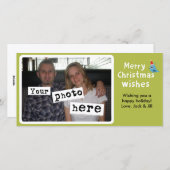 聖降誕祭お目出度う |かわいい青い鳥の写真 シーズンカード (正面/裏面)