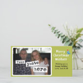 聖降誕祭お目出度う |かわいい青い鳥の写真 シーズンカード (スタンド正面)