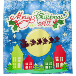 聖降誕祭お目出度う シャワーカーテン