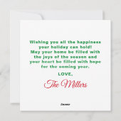 聖降誕祭お目出度う シーズンカード (裏面)