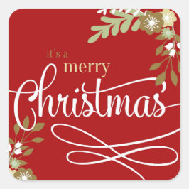 聖降誕祭お目出度う スクエアシール