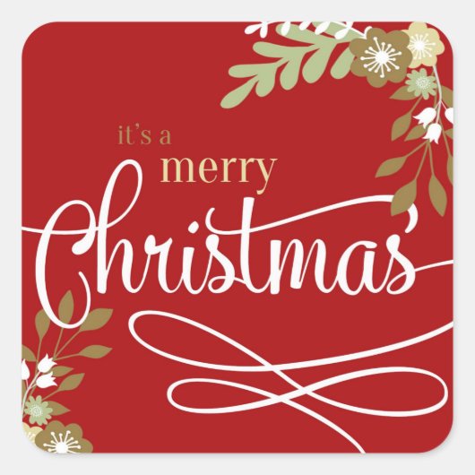 聖降誕祭お目出度う スクエアシール (正面)