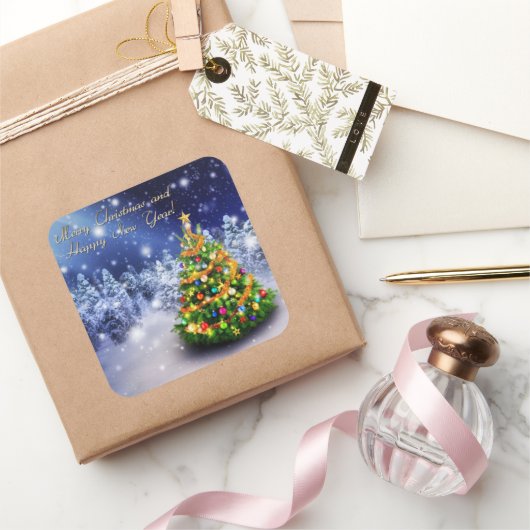 聖降誕祭お目出度う スクエアシール (ギフト)