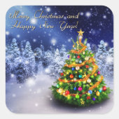 聖降誕祭お目出度う スクエアシール (正面)