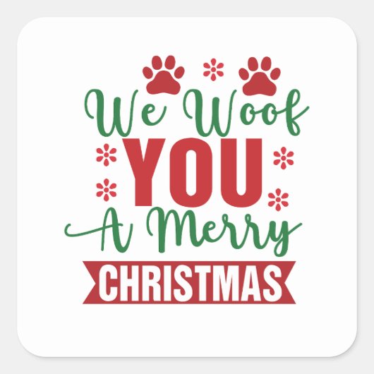 聖降誕祭お目出度う スクエアシール (正面)