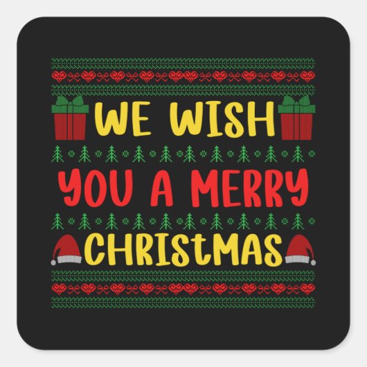 聖降誕祭お目出度う スクエアシール (正面)