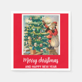 聖降誕祭お目出度う スタンダードカクテルナプキン