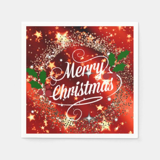 聖降誕祭お目出度う スタンダードカクテルナプキン (正面)