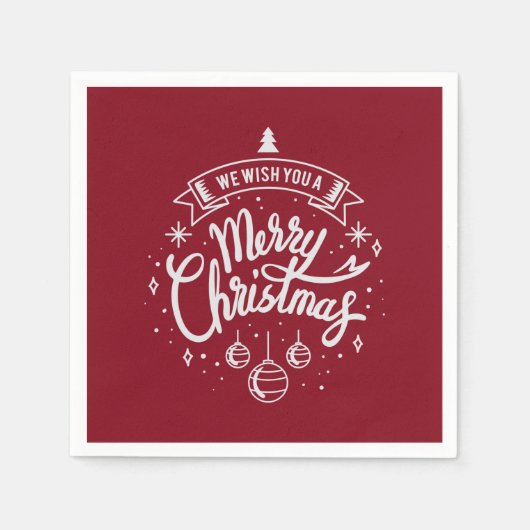 聖降誕祭お目出度う スタンダードカクテルナプキン (正面)