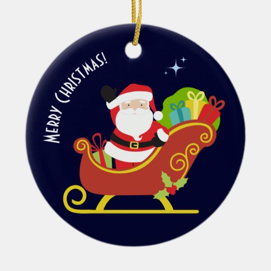 聖降誕祭お目出度う セラミックオーナメント (正面)