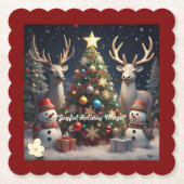 聖降誕祭お目出度う ペーパーコースター (正面)