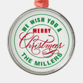 聖降誕祭お目出度う メタルオーナメント (正面)