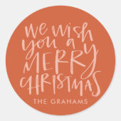 聖降誕祭お目出度う ラウンドシール (正面)