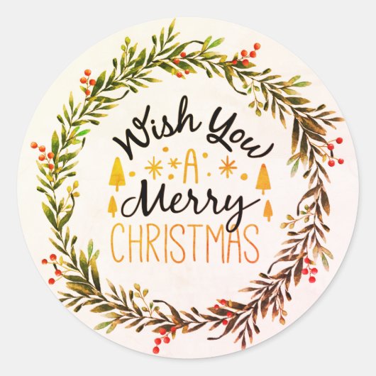 聖降誕祭お目出度う ラウンドシール (正面)