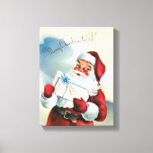 聖降誕祭お目出度う(ヴィンテージサンタクロース) キャンバスプリント (正面)
