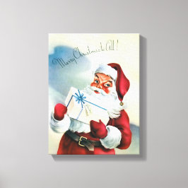 聖降誕祭お目出度う(ヴィンテージサンタクロース) キャンバスプリント