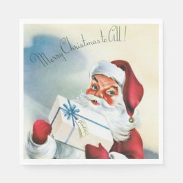 聖降誕祭お目出度う(ヴィンテージサンタクロース) スタンダードランチョンナプキン