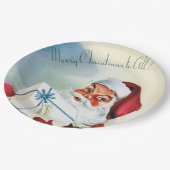 聖降誕祭お目出度う(ヴィンテージサンタクロース) ペーパープレート (アングル)