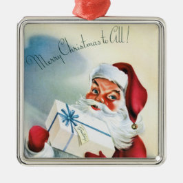 聖降誕祭お目出度う(ヴィンテージサンタクロース) メタルオーナメント