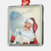 聖降誕祭お目出度う(ヴィンテージサンタクロース) メタルオーナメント (左)