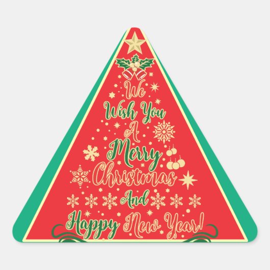聖降誕祭お目出度う 三角形シール (正面)