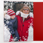 聖降誕祭お目出度う。写真数々のの3つ折カード 三つ折り案内状 (内部最初)