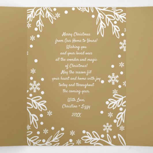 聖降誕祭お目出度う。写真数々のホリデーカード 三つ折り案内状 (内部中)