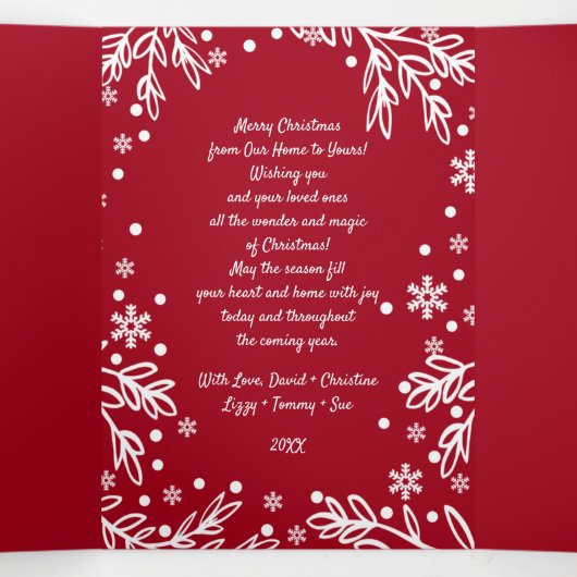 聖降誕祭お目出度う。写真数々の休日 三つ折り案内状 (内部中)