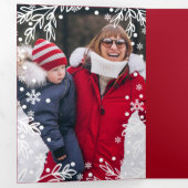 聖降誕祭お目出度う。写真数々の3枚カード 三つ折り案内状 (内部最初)