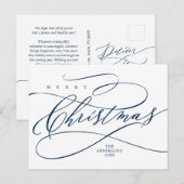 聖降誕祭お目出度う、季節のお目出度う、書道のポストへ ポストカード (正面/裏面)