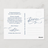 聖降誕祭お目出度う、季節のお目出度う、書道のポストへ ポストカード (裏面)