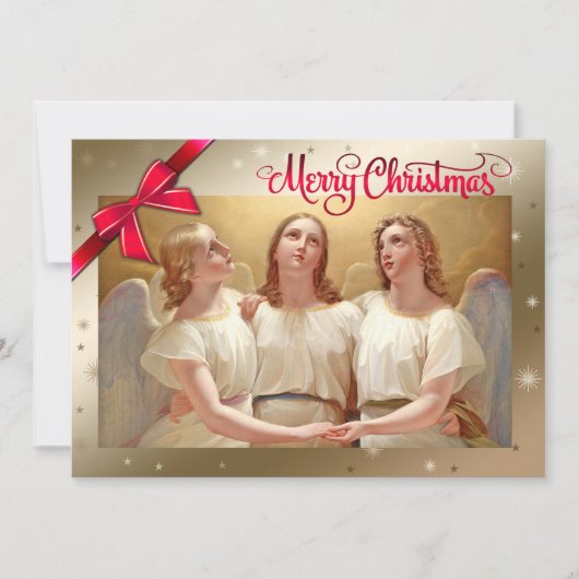 聖降誕祭お目出度う。宗教ファインアートクリスマスカード シーズンカード (正面)