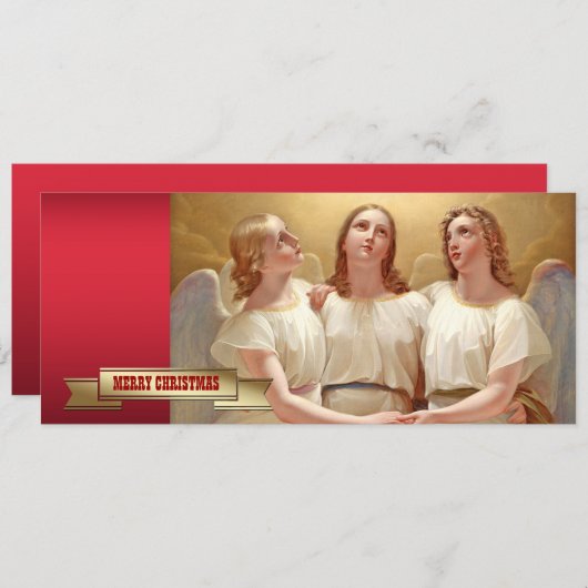 聖降誕祭お目出度う。宗教ファインアートクリスマスカード シーズンカード (正面/裏面)