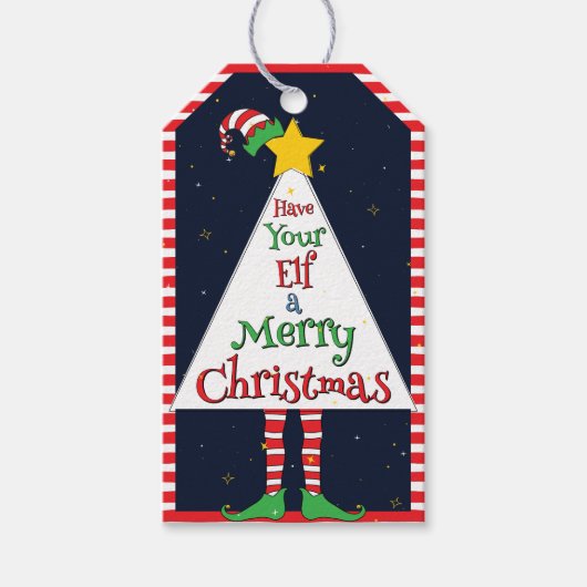 聖降誕祭お目出度う」幾何学的おもしろい ギフトタグ (正面)