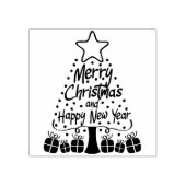 聖降誕祭お目出度う、新年おめでとう。 ラバースタンプ (インプリント)