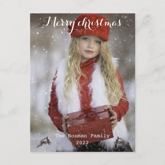 聖降誕祭お目出度う、新年お目出度う  ポストカード (正面)