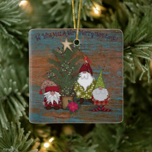 聖降誕祭お目出度う |格言 |フォークアート セラミックオーナメント (ツリー)