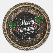 聖降誕祭お目出度う、煌々とグリッター ラウンドシール (正面)