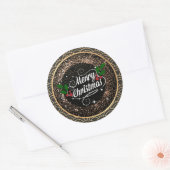聖降誕祭お目出度う、煌々とグリッター ラウンドシール (封筒)