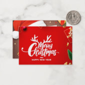 聖降誕祭お目出度う、祝祭日お目出度う！」 ノートカード (正面/裏面インサイチュ)