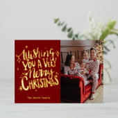 聖降誕祭お目出度う 箔シーズンカード (立ち正面)