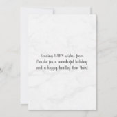 聖降誕祭お目出度う。聖アウグスティーヌ・フロリダ シーズンカード (裏面)