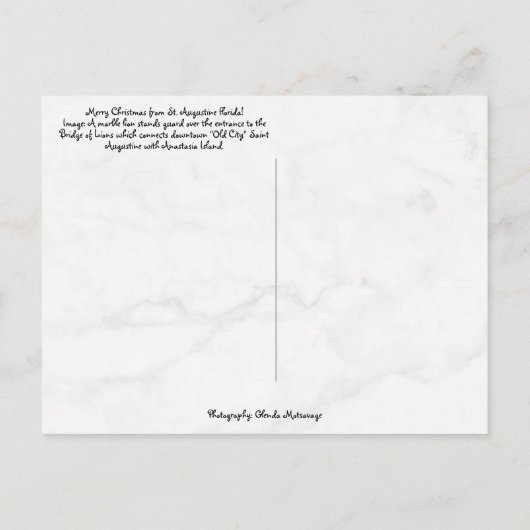 聖降誕祭お目出度う。聖アウグスティーヌ・フロリダ ポストカード (裏面)