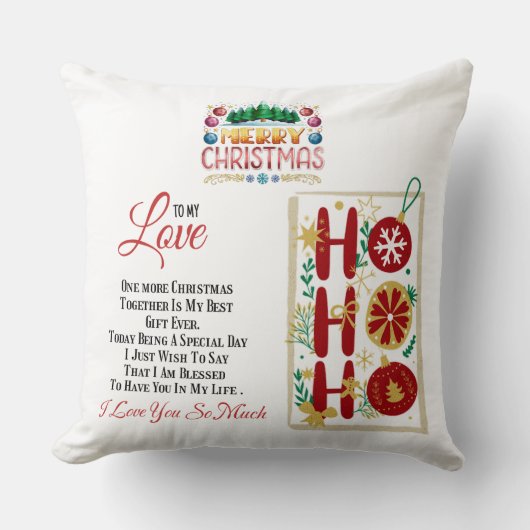 聖降誕祭お目出度う、聖降誕祭お祝い クッション (正面)