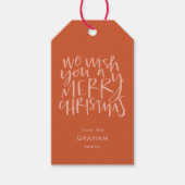 聖降誕祭お目出度う」赤いプレゼントラベル ギフトタグ (正面)
