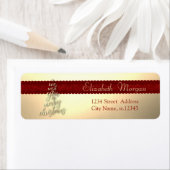 聖降誕祭お目出度う、金ゴールドの木 ラベル (インサイチュ)