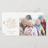 聖降誕祭お目出度う | 金ゴールドスクリプト シーズンカード (正面/裏面)