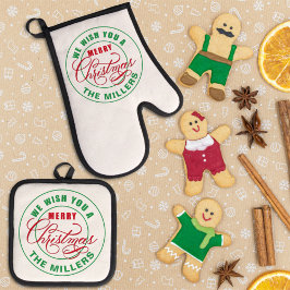 聖降誕祭お目出度う 鍋つかみ&鍋敷きセット