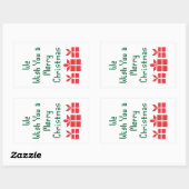 聖降誕祭お目出度う 長方形シール (シート)